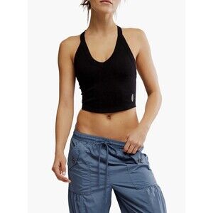 FP Movement All Clear Crop Racerback Tank Black Size Large